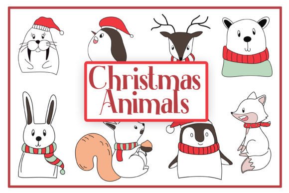 Christmas Animals Sublimation Bundle SVG for Illustrations