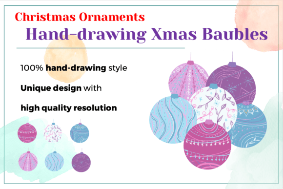 Christmas Baubles Clipart Bundle 2022: Festive Illustrations for Handmade Brands