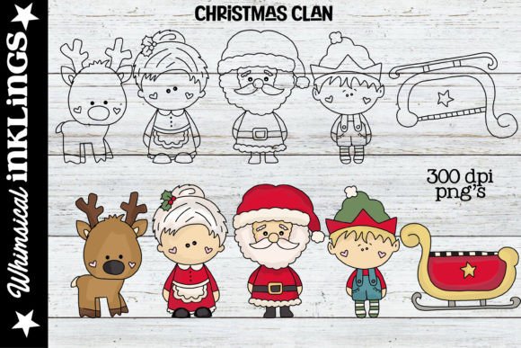 Christmas Clan Sublimation Clipart for Branding and Illustrations