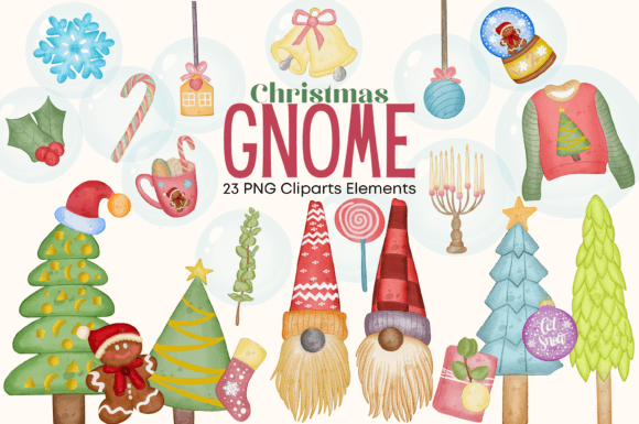 Christmas Gnome Clipart, Christmas Theme Illustrations Review