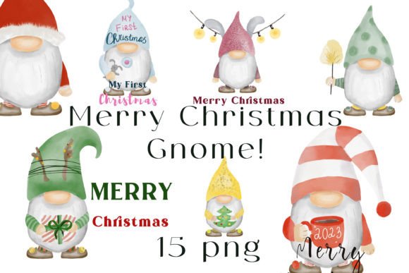 Christmas Gnome Png Sublimation Clipart for Modern Illustrations