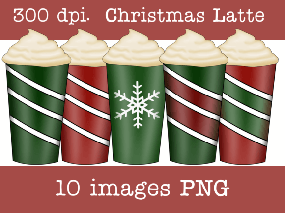 Christmas Latte 10 Images: Warm Illustrations for Holiday Content