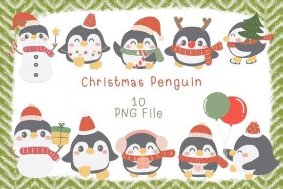 Christmas Penguin Clipart Winter Animal for Illustrations