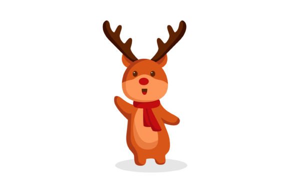 Christmas Reindeer Cartoon Illustrations for Real Crafting
