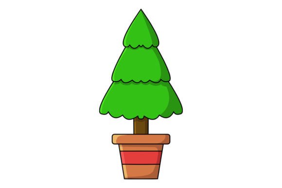 Christmas Tree Plant Vector Illustration for Modern Design Assets