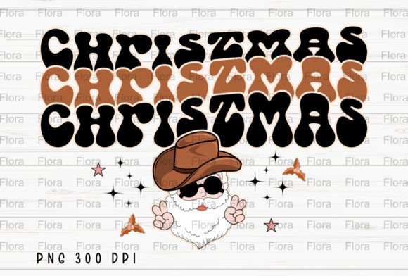 Cowboy Santa Christmas Retro Western PNG for Illustrations