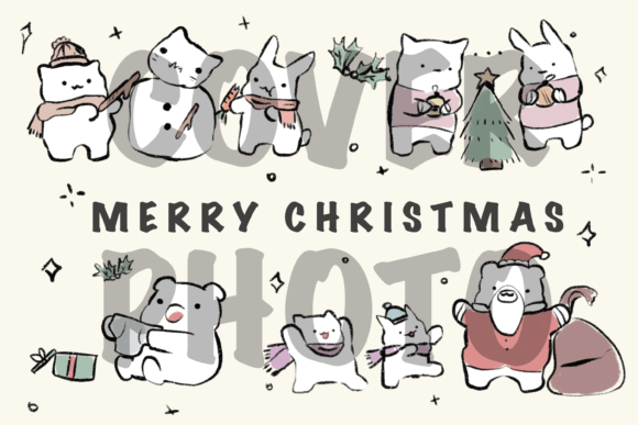 Cute Christmas Animals Merry Christmas Illustrations for Branding