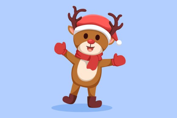 Cute Christmas Reindeer Illustration for Seasonal Designs