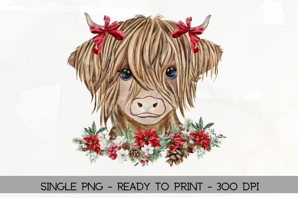 Highland Cow Christmas Sublimation: A Designer's Review of Festive Illustrations