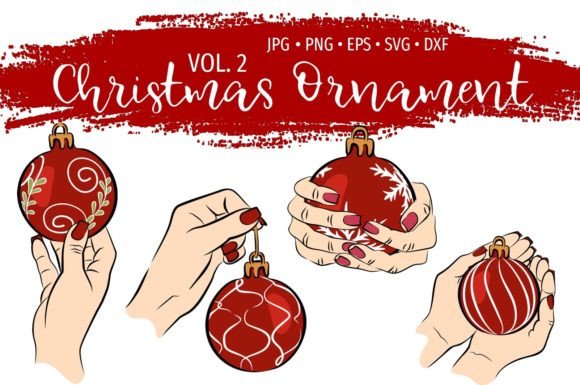 Holding Christmas Ornaments Bundle Vol.2 Illustrations