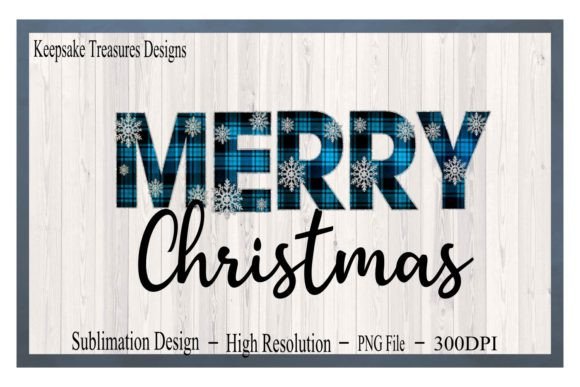 Merry Christmas, Blue Plaid, Snowflakes Review