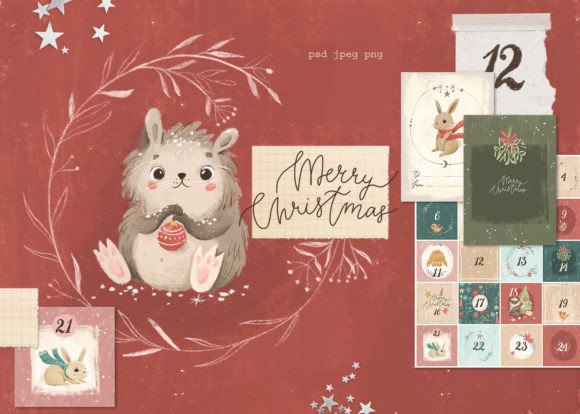 Merry Christmas Cards and Clipart for Brand Illustrations