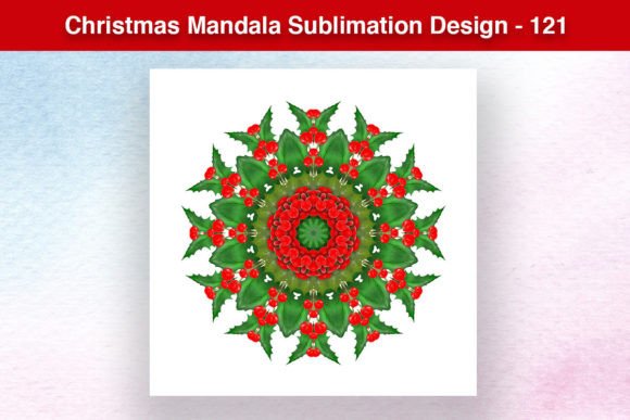 Merry Christmas Mandala Sublimation -121 for Illustrations