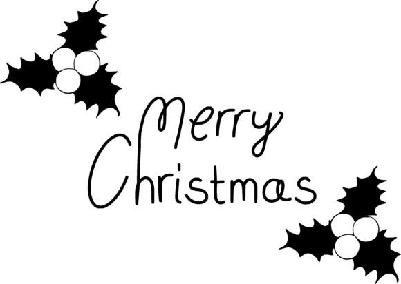 Merry Christmas Mistletoe Label Banner for Illustrations