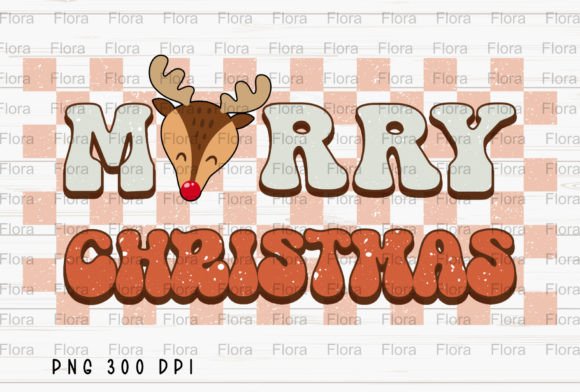 Merry Christmas Retro Deer Checked PNG: A Review for Illustrations