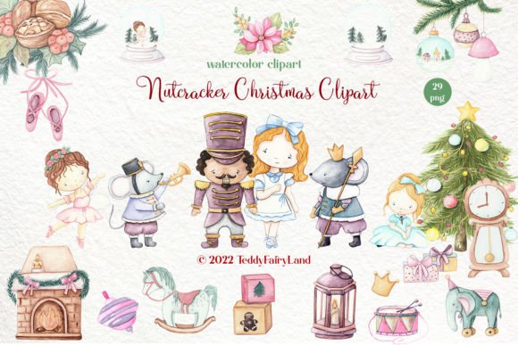 Nutcracker Clipart, Watercolor Christmas Review