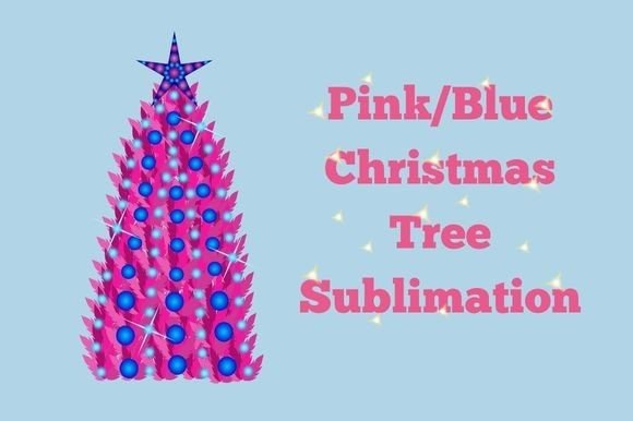 Pink Blue Christmas Tree Sublimation for Illustrations