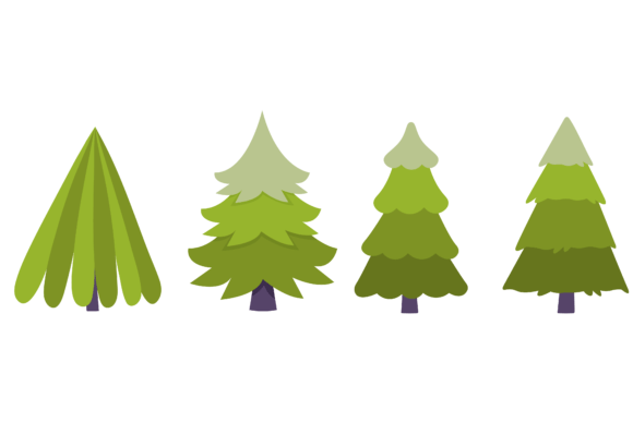 Set Tree Christmas Desain Bundle for Seasonal Illustrations
